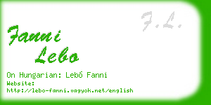 fanni lebo business card